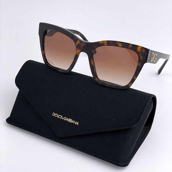 NEW D&G DG4384 502/13 Havana Brown Gradient Square Women Sunglasses - Picture 2 of 10